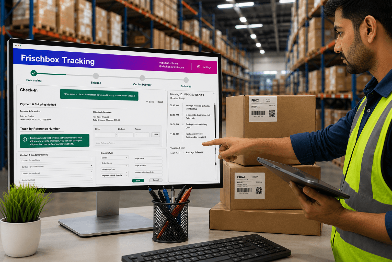 Frischbox Smart WMS Dashboard & Tracking Monitor